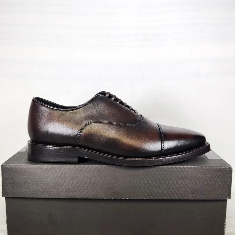 Thursday Boot Co Executive Oxford Mens Size 8.5 Black Coffee Leather Cap Toe